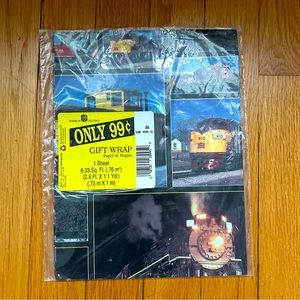 Vintage American Greetings Train Locomotive enthusiast wrapping paper